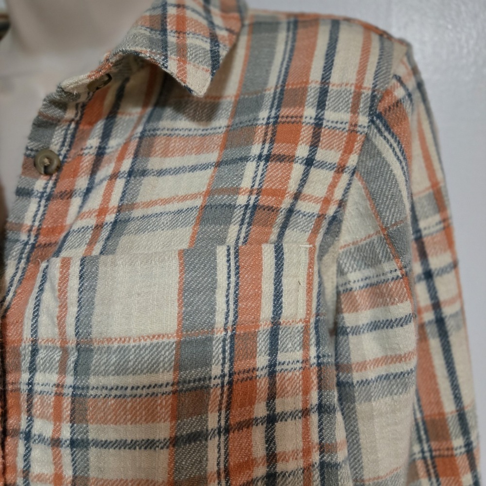 L.L. Bean Women's Sz Small 1912 Field Flannel Chest Pockets Plaid Shirt Shacket - Picture 3 of 7